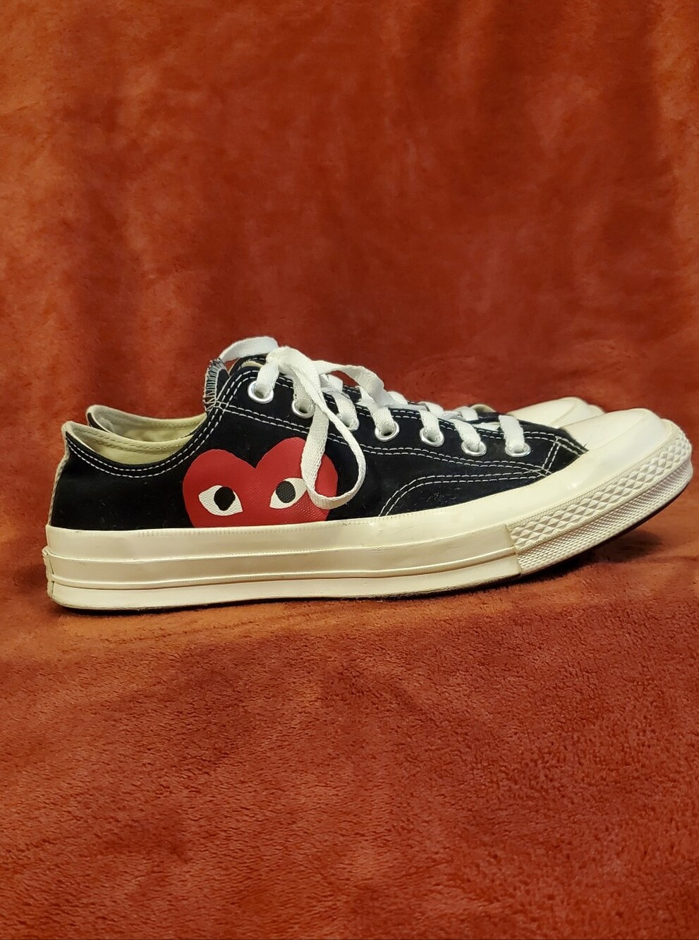 CONVERSE X COMME DE GARCON COLLAB MEN'S Black with Red Heart SNEAKERS